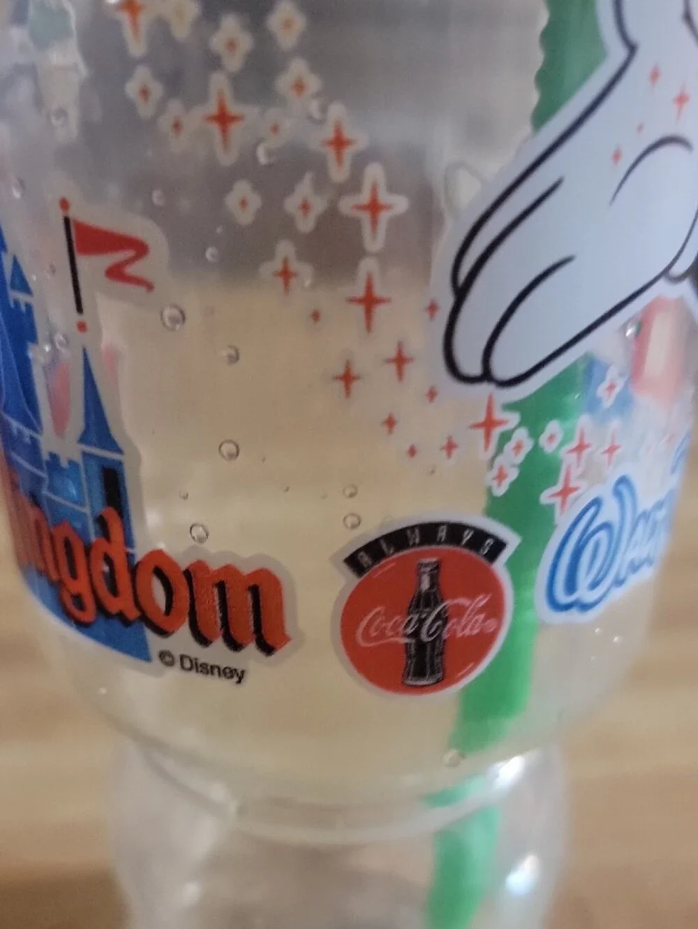 Disney Mickey Mouse Clear Cup with Green Straw and Silver Lid